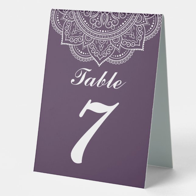 Elegant Aubergine and White Indian Paisley Wedding (Front)