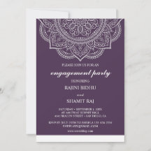Elegant Aubergine Paisley Indian Engagement Party