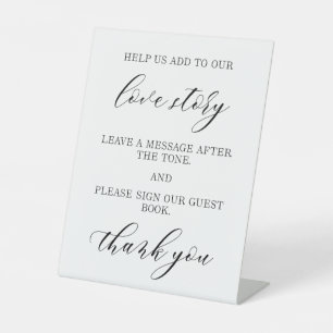 Elegant Audio Guest Book Wedding Tabletop Sign