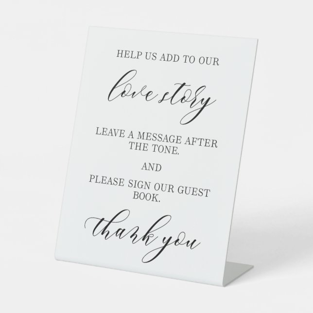  Elegant Audio Guest Book Wedding Tabletop Sign  (Front)