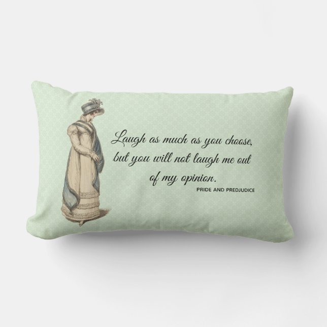 Elegant Austen Pride and Prejudice quote striped Lumbar Cushion (Front)