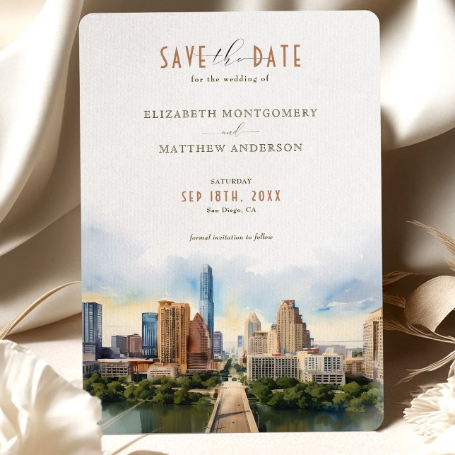 Elegant Austin, Texas Save-the-Date Invitation (Creator Uploaded)