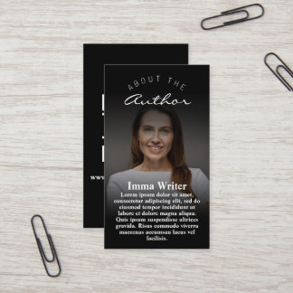 Elegant Author Meet & Greet Promo Vertical Business Card