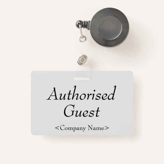 Elegant "Authorised Guest" Badge ID Badge (Front with Retractable)
