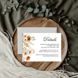 Elegant Autumn Botanical Wildflower wedding RSVP Card