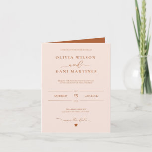 Elegant Autumn Colour Wedding  Invitation