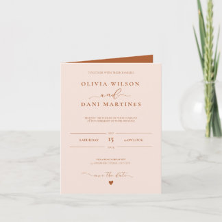 Elegant Autumn Colour Wedding  Invitation