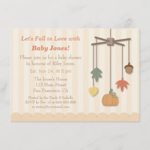 Elegant Autumn Fall Baby Shower Invitations