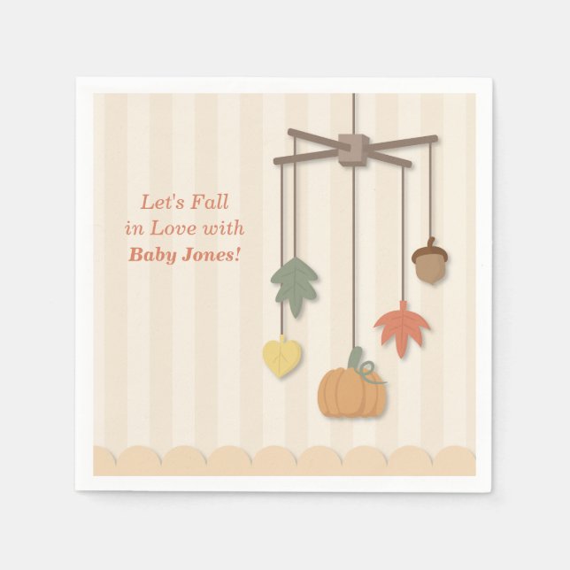Elegant Autumn Fall Baby Shower Paper Napkins (Front)