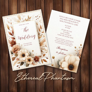 Elegant Autumn Fall Floral Wedding Invitation