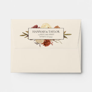  Elegant Autumn Fall Floral Wedding Thank You  Envelope