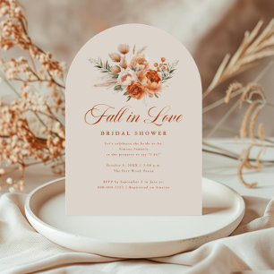 Elegant Autumn Fall In Love Bridal Shower Invitation