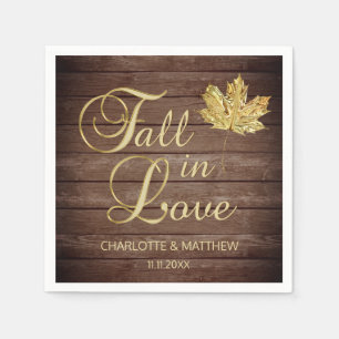 Elegant Autumn Fall in Love Rustic Country Wedding Napkin