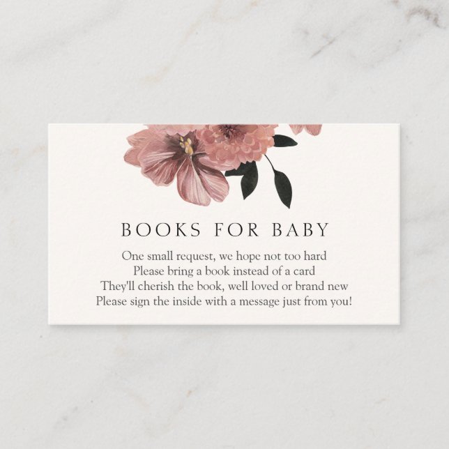 Elegant Autumn Floral Books for Baby insert card (Front)