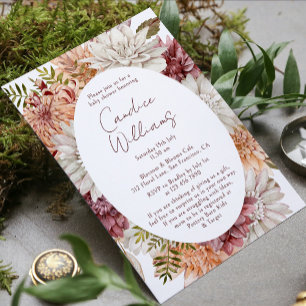 Elegant Autumn Floral Couples Baby Shower Invitation