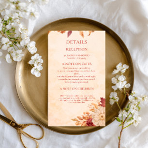 Elegant Autumn Floral Information Enclosure Card