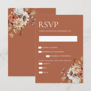 Elegant Autumn Floral RSVP Enclosure Card