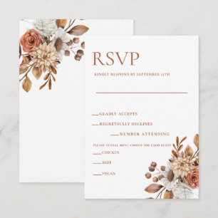 Elegant Autumn Floral RSVP Enclosure Card