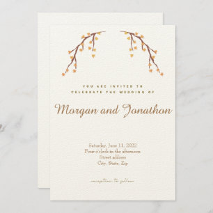 Elegant Autumn Floral Wedding Collection Invitation