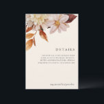 Elegant Autumn Floral Wedding Enclosure Details RSVP Card<br><div class="desc">This gorgeous wedding enclosure card features lovely autumn floral watercolor illustrations with elegant typography. This timeless design is an excellent choice for many styles of events, from classic to rustic. Don't forget to choose no envelopes if you are using this as an enclosure card with invitation! Either size of card...</div>
