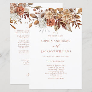 Elegant Autumn Floral Wedding Program