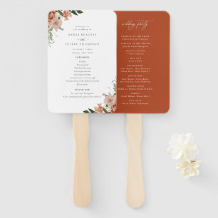 Elegant Autumn Floral Wedding Program Hand Fan