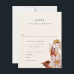 Elegant Autumn Floral Wedding RSVP Reply Card<br><div class="desc">This gorgeous wedding reply card design features lovely autumn floral watercolor illustrations with simple yet elegant typography. This timeless design is an excellent choice for many styles of events, from classic to rustic. Pair it with the coordinating wedding invitation, thank you card, and day-of accessories. See the collection for more...</div>