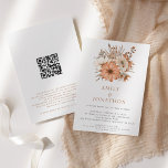 Elegant Autumn Florals QR Code Wedding Invitation<br><div class="desc">Elegant Autumn Florals QR Code Wedding Invitation. An autumnal bouquet in shades of terracotta, brown and cream with berries and foliage and elegant typography which you can easily personalise with your details. Add your QR code to your reply page on your wedding website on the back by replacing the QR...</div>