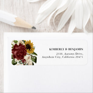 Elegant Autumn Florals Return Address