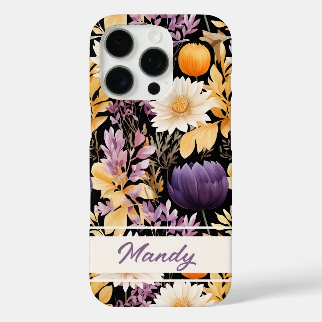 Elegant autumn flowers fall pattern Case-Mate iPhone case (Back)