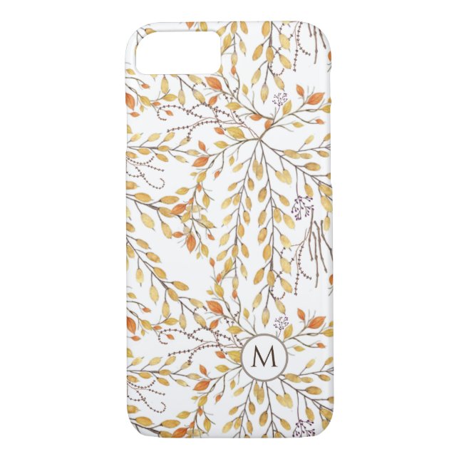 Elegant Autumn Foliage Pattern Personalised Case-Mate iPhone Case (Back)