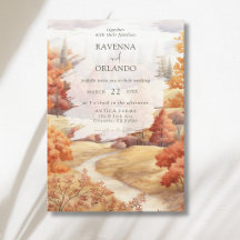 Elegant Autumn Forest Path Leaves Fall Wedding