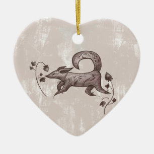 elegant autumn fox ceramic tree decoration