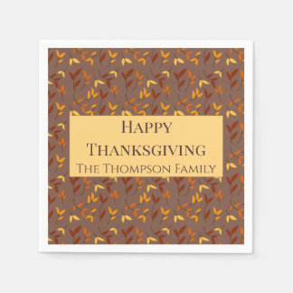 Elegant Autumn Leaf Napkin