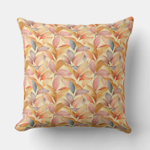 Elegant Autumn Leaf Pattern in Warm Tones Cushion