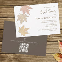 Elegant Autumn Leaves Fall Foliage QR Code Map 