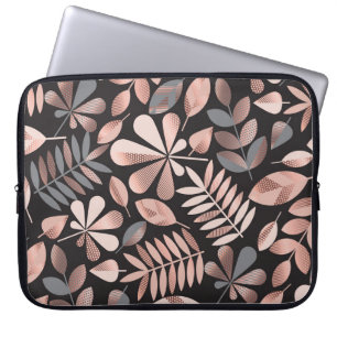 Elegant Autumn Leaves: Pastel Geometric Laptop Sleeve