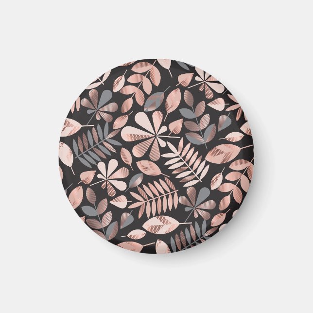 Elegant Autumn Leaves: Pastel Geometric Magnet (Front)