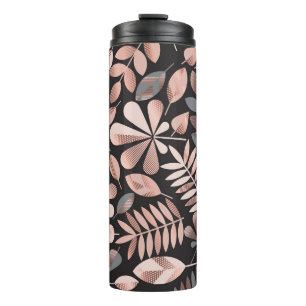 Elegant Autumn Leaves: Pastel Geometric Thermal Tumbler