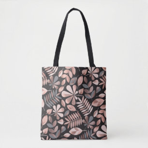 Elegant Autumn Leaves: Pastel Geometric Tote Bag