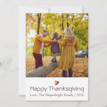 Elegant Autumn Leaves Photo Family Thanksgiving