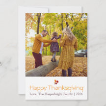 Elegant Autumn Leaves Photo Family Thanksgiving