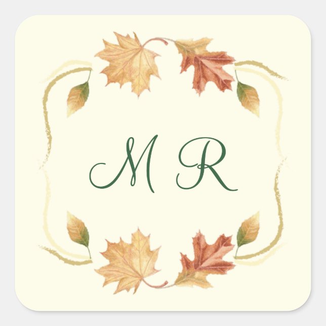 Elegant Autumn Leaves Sticker (Front)