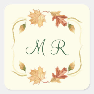 Elegant Autumn Leaves Sticker