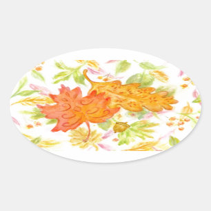 Elegant Autumn Leaves Stickers