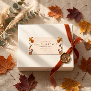 Elegant Autumn Maple Leaves Wedding Label
