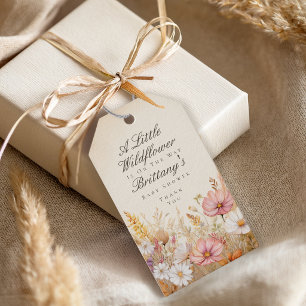 Elegant Autumn Meadow Wildflower Baby Shower Favou Gift Tags