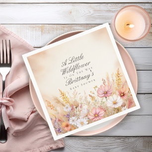 Elegant Autumn Meadow Wildflower Baby Shower Napkin