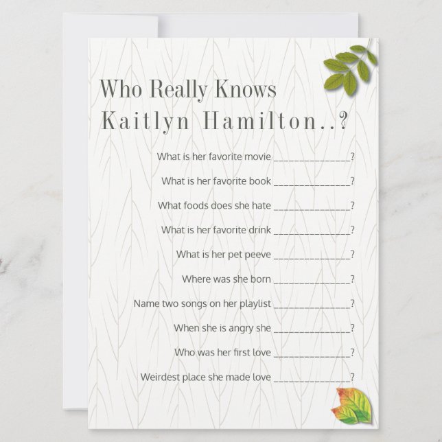 Elegant Autumn Oak Wonderful Minimalist Wedding (Front)