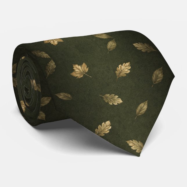 Elegant Autumn Pattern Tie (Rolled)